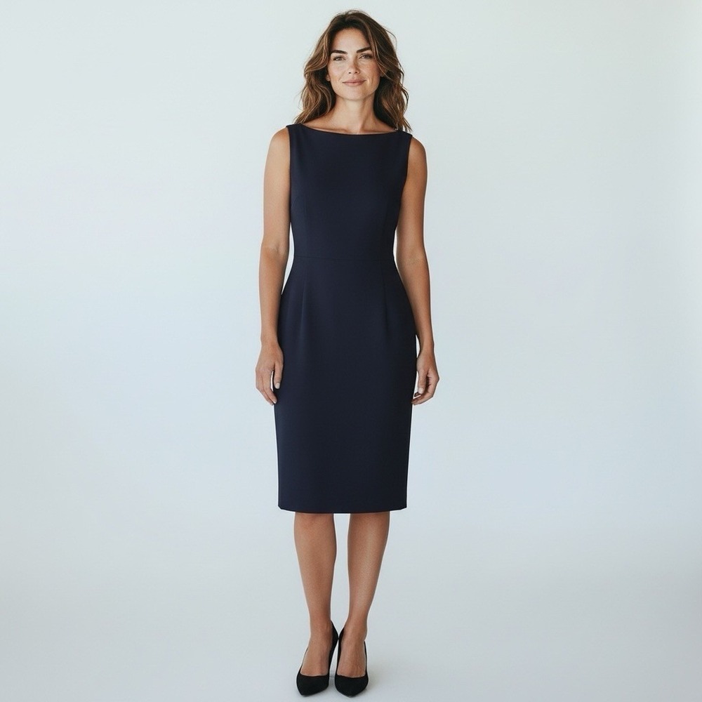 MM.LaFleur Navy Blue Sleeveless Sheath Dress Women's‎ Size 8 Work Career